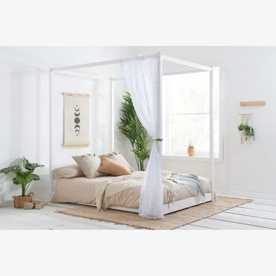 The Range Darwin Four Poster King Bed - White