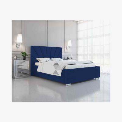 The Range Khris Upholstered Plush Velvet Bed Frame - Blue / King Size