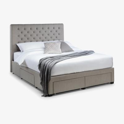 The Range Wilton Deep Button 4 Drawer Kingsize Bed - Grey Linen - Grey