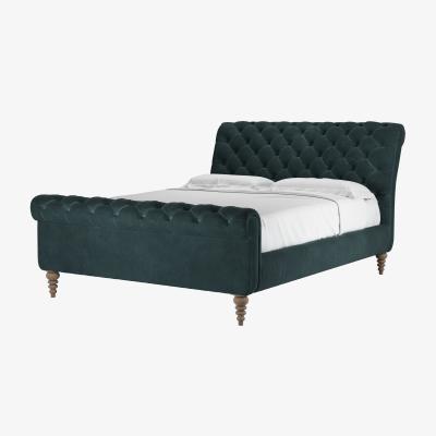 Sofa.com Knightsbridge King Bed in Deep Forest Aquaclean Clever Velvet