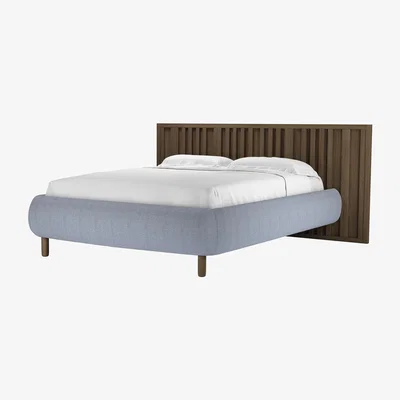 Sofa.com Florence King Bed in Uniform House Herringbone Weave - sofa.com