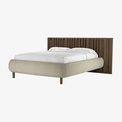 Sofa.com Florence King Bed in Pampas Hygge Smart Linen