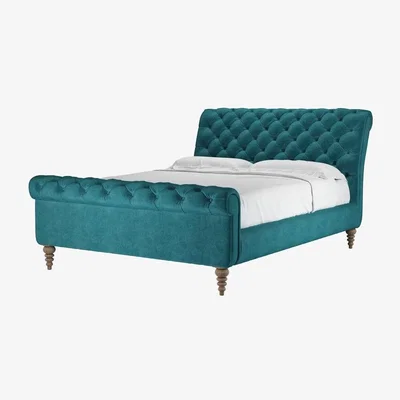 Sofa.com Perfectly Pristene Knightsbridge King Bed in Neptune Smart Velvet - sofa.com
