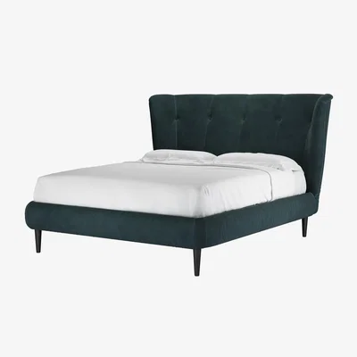 Sofa.com Audrey King Bed in Deep Forest Aquaclean Clever Velvet