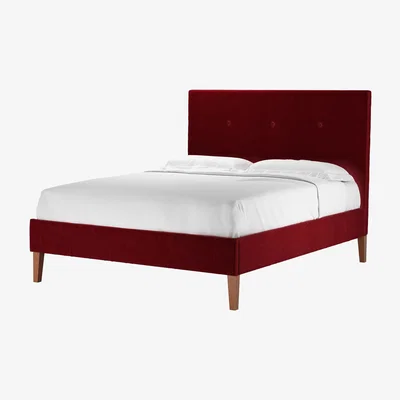 Sofa.com Avery 130cm King Bed in Claret Cotton Matt Velvet - sofa.com