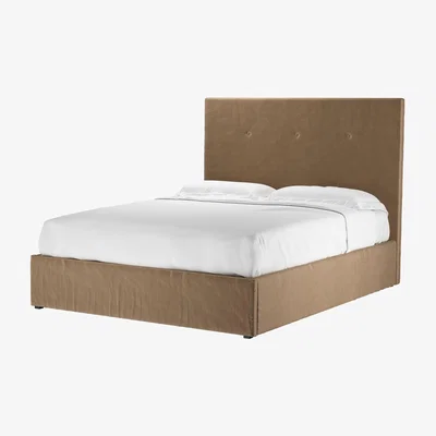 Sofa.com Avery 130cm King Ottoman Bed in Spiced Latte Cotton Matt Velvet - sofa.com