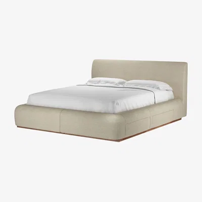 Sofa.com Sunday King Divan Bed in Pampas Hygge Smart Linen