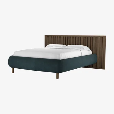 Sofa.com Florence King Bed in Deep Forest Aquaclean Clever Velvet
