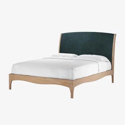 Sofa.com Emilia King Bed in Deep Forest Aquaclean Clever Velvet