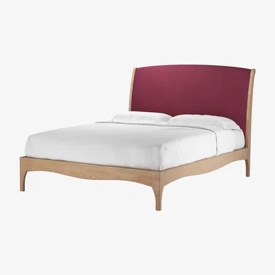 Sofa.com Emilia King Bed in Boysenberry Brushed Linen Cotton - sofa.com