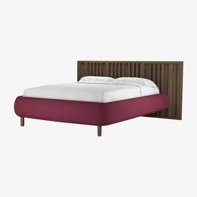Sofa.com Florence King Bed in Boysenberry Brushed Linen Cotton - sofa.com