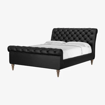 Sofa.com Knightsbridge King Bed in Smoke Soft Leather - sofa.com