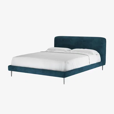 Sofa.com Lucy King Bed in Mineral Mist Speckled Chenille