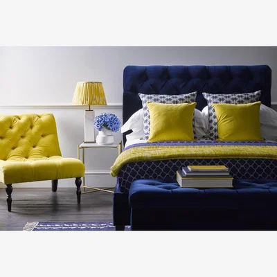 Sofa.com Rosalie 150cm King Bed in Harbour Aquaclean Clever Velvet