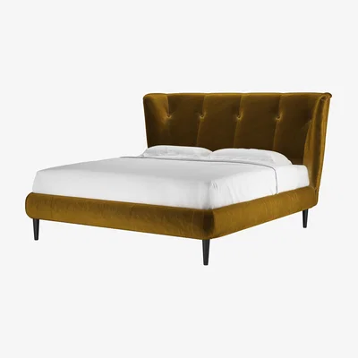 Sofa.com Audrey Super King Bed in Nefertiti Gold Cotton Matt Velvet - sofa.com