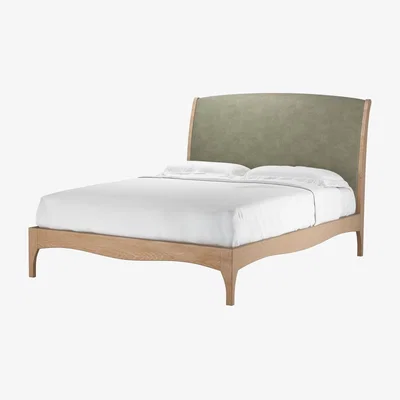 Sofa.com Emilia King Bed in Matcha Powdered Leather - sofa.com