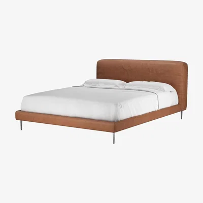 Sofa.com Lucy King Bed in Cognac Grain Leather - sofa.com