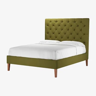 Sofa.com Rosalie 150cm King Bed in Royal Fern Brushed Linen Cotton - sofa.com