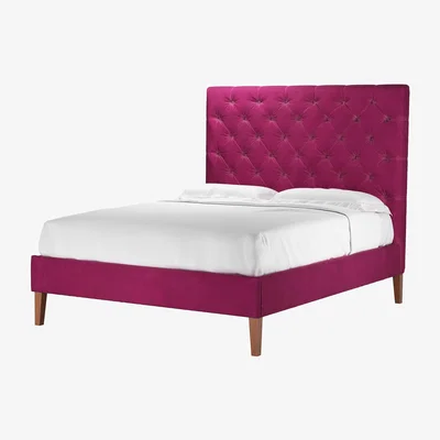 Sofa.com Rosalie 150cm King Bed in Persian Rose Smart Velvet