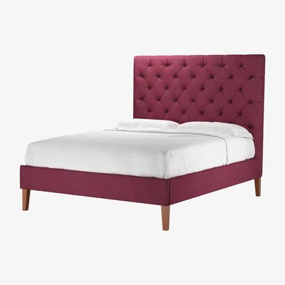 Sofa.com Rosalie 150cm King Bed in Boysenberry Brushed Linen Cotton - sofa.com