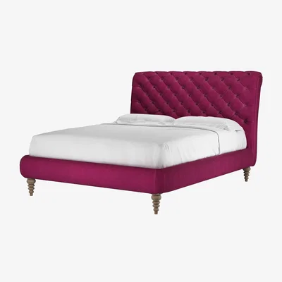 Sofa.com Knightsbridge without Footboard King Bed in Persian Rose Smart Velvet