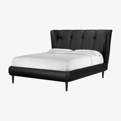 Sofa.com Audrey King Bed in Smoke Soft Leather - sofa.com