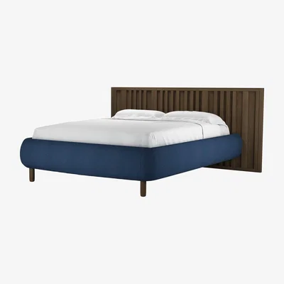 Sofa.com Florence King Bed in Washed Indigo Easy Cotton