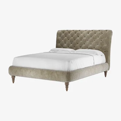 Sofa.com Knightsbridge without Footboard King Bed in Cappuccino Bubble Velvet - sofa.com