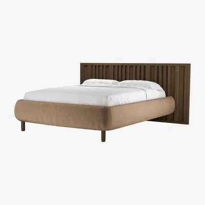 Sofa.com Florence King Bed in Spiced Latte Cotton Matt Velvet
