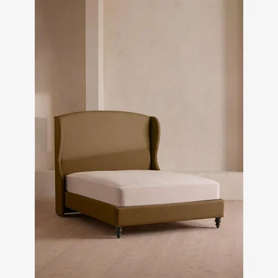 Soho Home Rivas Bed, King, Linen, Ochre