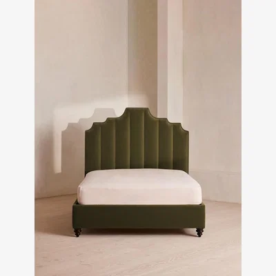 Soho Home Gerrard Bed, King, Velvet, Olive