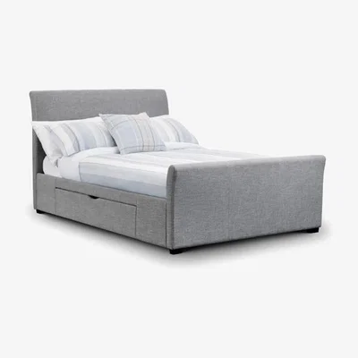 Teddy Beau Julian Bowen Capri Fabric With Drawers Bed / Light Grey / King