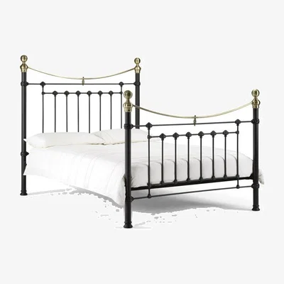Teddy Beau Julian Bowen Victoria Bed / Stone White With Brass / King