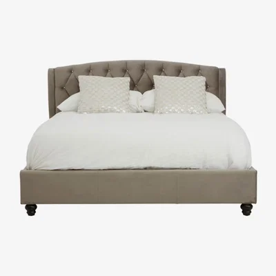 Teddy Beau Teddy's Collection Joe Velvet Grey Steel King Size Bed