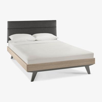 Teddy Beau Bentley Brunel So And Dg Bedstead Cold Steel Scandi Oak And Dark Grey Bed / King