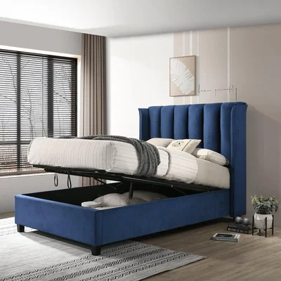 Woods Furniture Santana Ottoman King Size Bed - Dark Blue