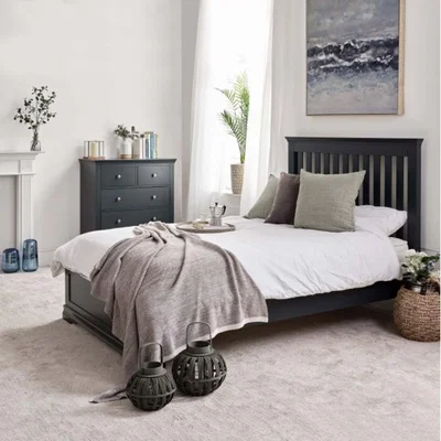 Woods Furniture Didcot Bedframe - Midnight Grey Didcot Bedframe King Size - Midnight Blue