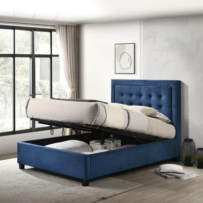 Woods Furniture Camila Ottoman King Size Bed - Dark Blue