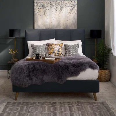 Woods Furniture Daisy Velvet Bed - Grey Daisy Velvet King Bed - Grey