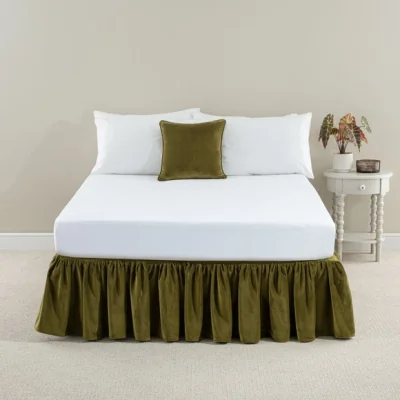 Dunelm Clara Cotton Velvet Frilled Valance