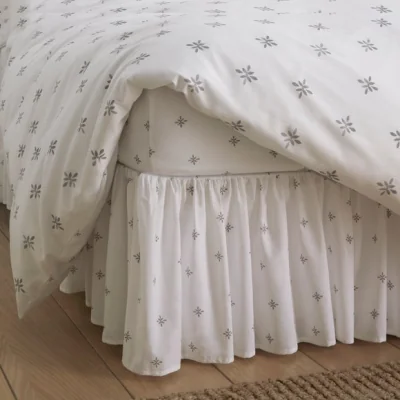 Dunelm Zarah Motif Frilled 100% Cotton Valance