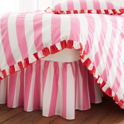 Dunelm Emmy Frilled Stripe 100% Cotton Valance