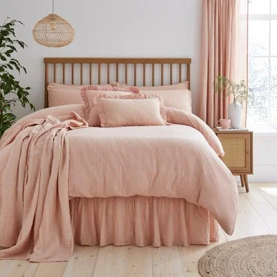 Dunelm Cotton Muslin Frilled Valance