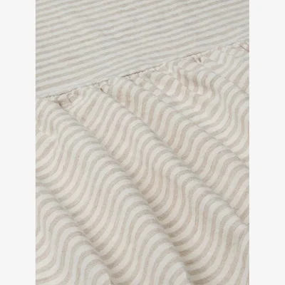 John Lewis Piglet in Bed Stripe Linen Valance, Oatmeal