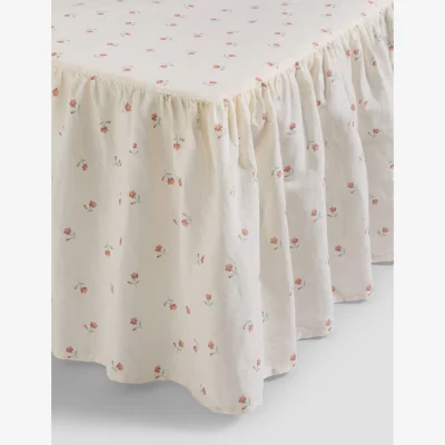 Marks & Spencer Piglet In Bed Linen Rich Printed Valance Sheet Pearl