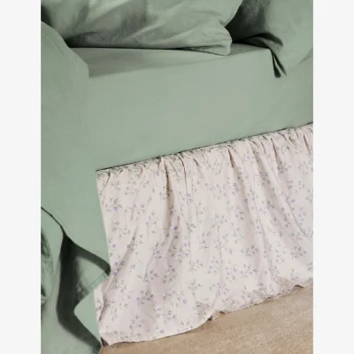 Marks & Spencer Piglet In Bed Pure Cotton Floral Valance Sheet Natural Mix