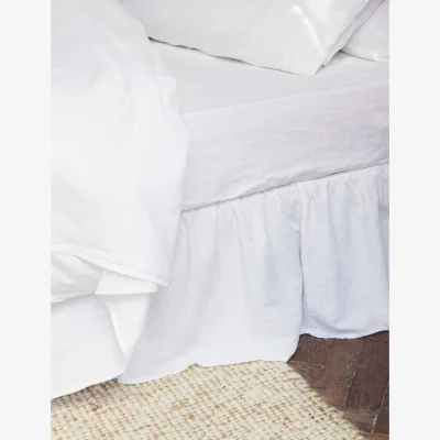 Marks & Spencer Piglet In Bed Pure Linen Valance Sheet White