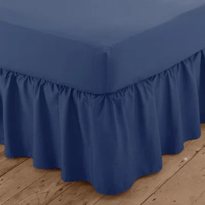 The Range Charlotte Thomas Poetry Plain Dye Valance Sheet - Navy / King