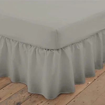 The Range Charlotte Thomas Poetry Plain Dye Valance Sheet - Dark Grey / King