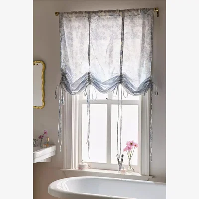 Urban Outfitters Valance Tied Bow Curtain - Blue ALL at Urban Outfitters